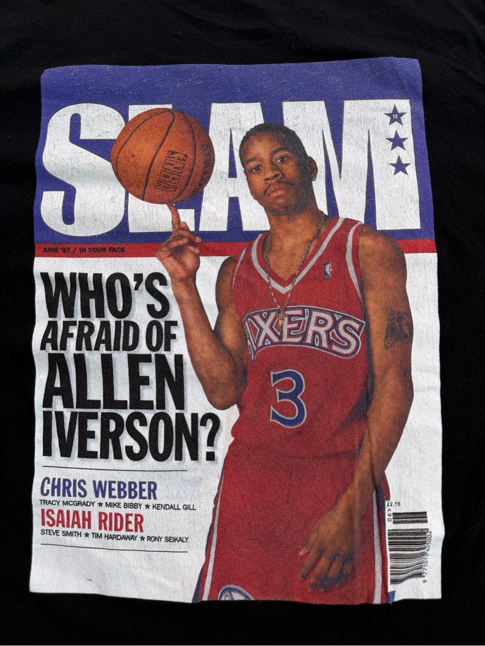Mitchell & Ness Allen Iverson SLAM Magazine Cover Shirt Mens M Sixers - Picture 2 of 7